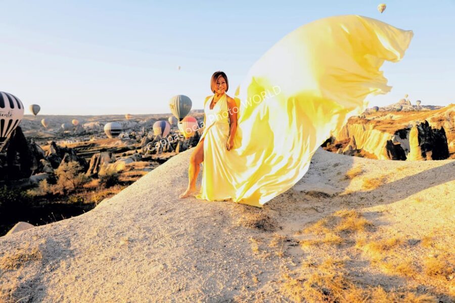 Cappadocia Photoshoot with Flying Dress - Hotel pickup coverage and the 20€ Nevşehir extra