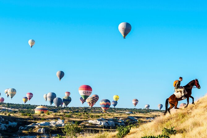 Cappadocia Sunrise Horse Riding - Rose Valley: balloons rising from below