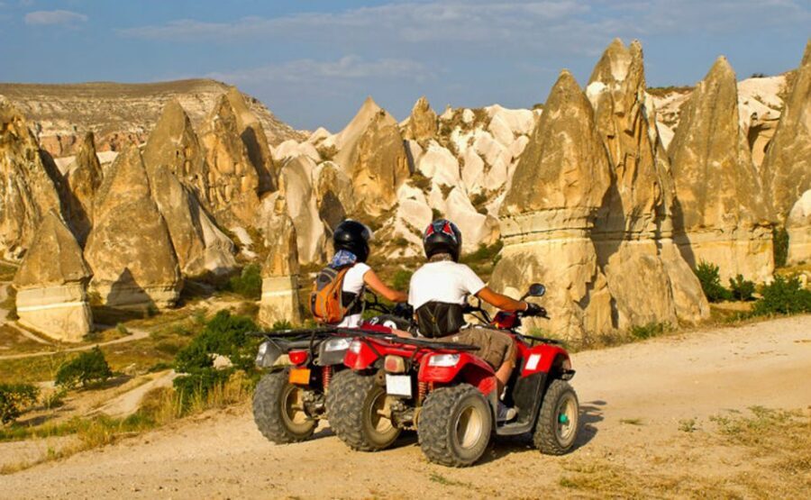 From Göreme: Cappadocia Valleys at Sunset ATV Tour - Rose Valley segment: where sunset makes the terrain feel bigger