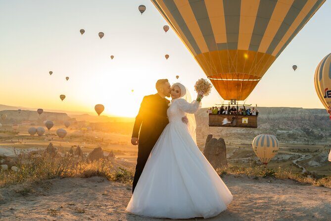 Photoshoot Experience in Cappadocia with Flying Dress - Stop 1 Love Valley: balloon backgrounds that feel made for photos
